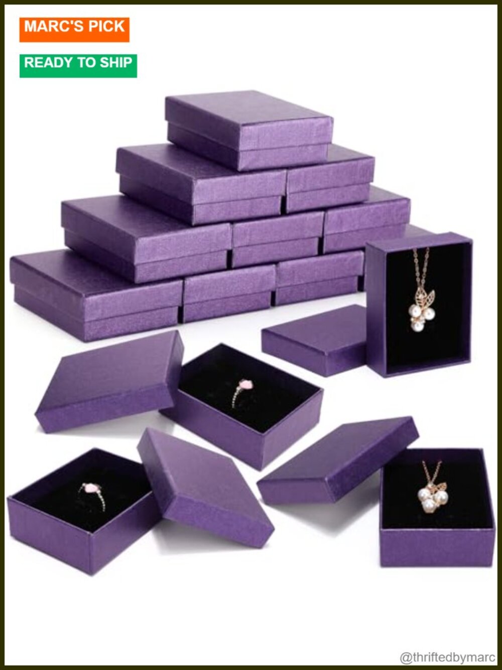 36 Pc Cardboard Jewelry Gift Boxes Foam Flannel Necklace Earring Storage
